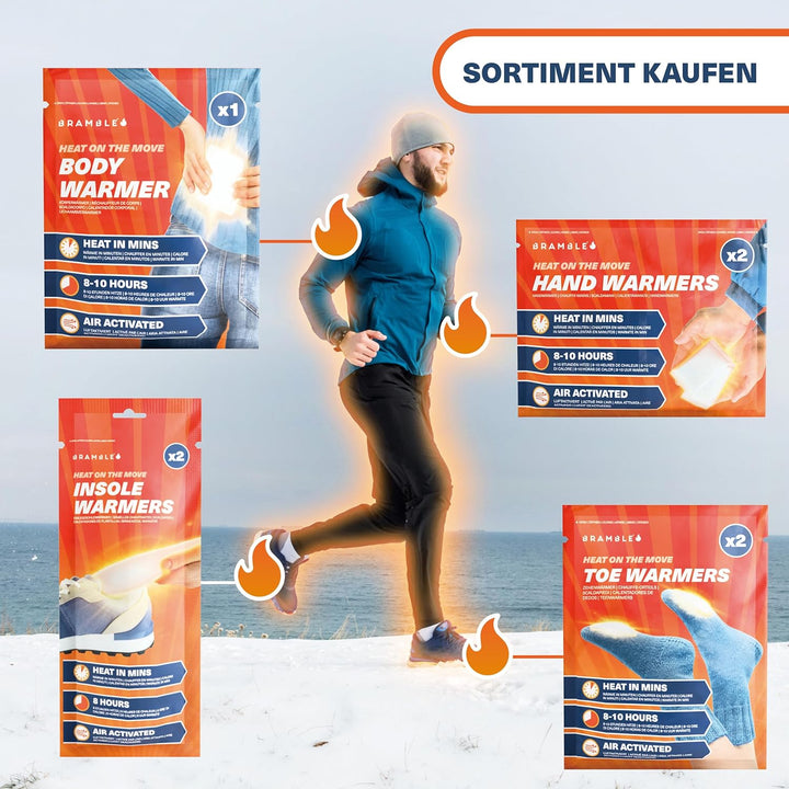 BRAMBLE - 80 Stück Natürliche Luftaktivierte Fusswärmer (40 Paar) - Sohlenwärmer für Outdoor, Wander