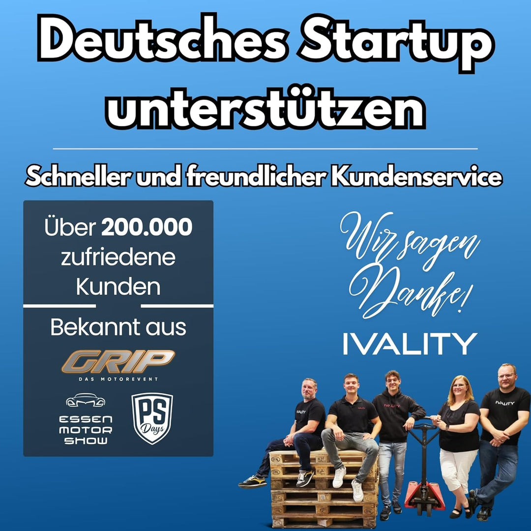IVALITY Magnetischer Kennzeichen-Halter - Rahmenlose Nummernschild-Halterung für 2X Alu-Kennzeichen