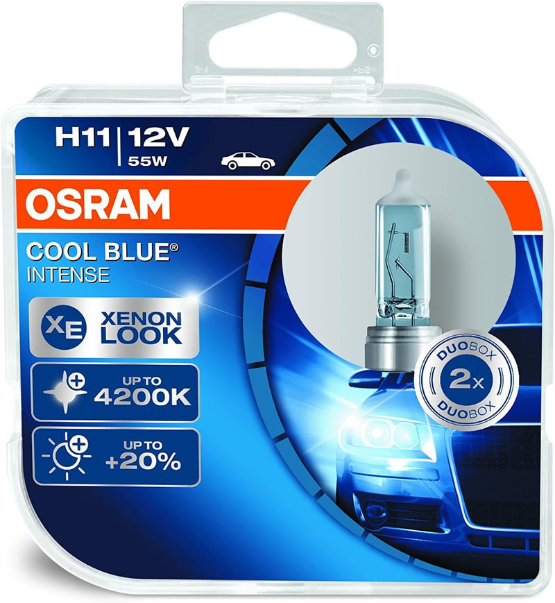 Osram 64211CBI-HCB Cool Blue Intense H11 Halogen, Scheinwerferlampe, 12 V, Duo Box, Anzahl 2