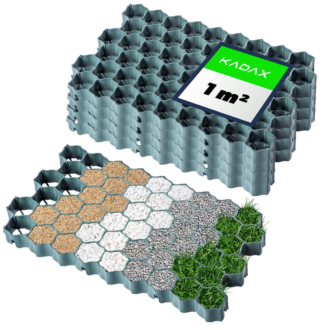 KADAX Paddockplatten aus Kunststoff, 60x40cm, 1 m², 2 Farben, Belastbarkeit bis zu 1000 t, Rasengitt