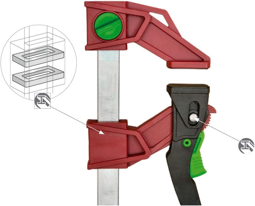 PIHER Leichter Knebel aus Nylon und Glasfaser, Rot