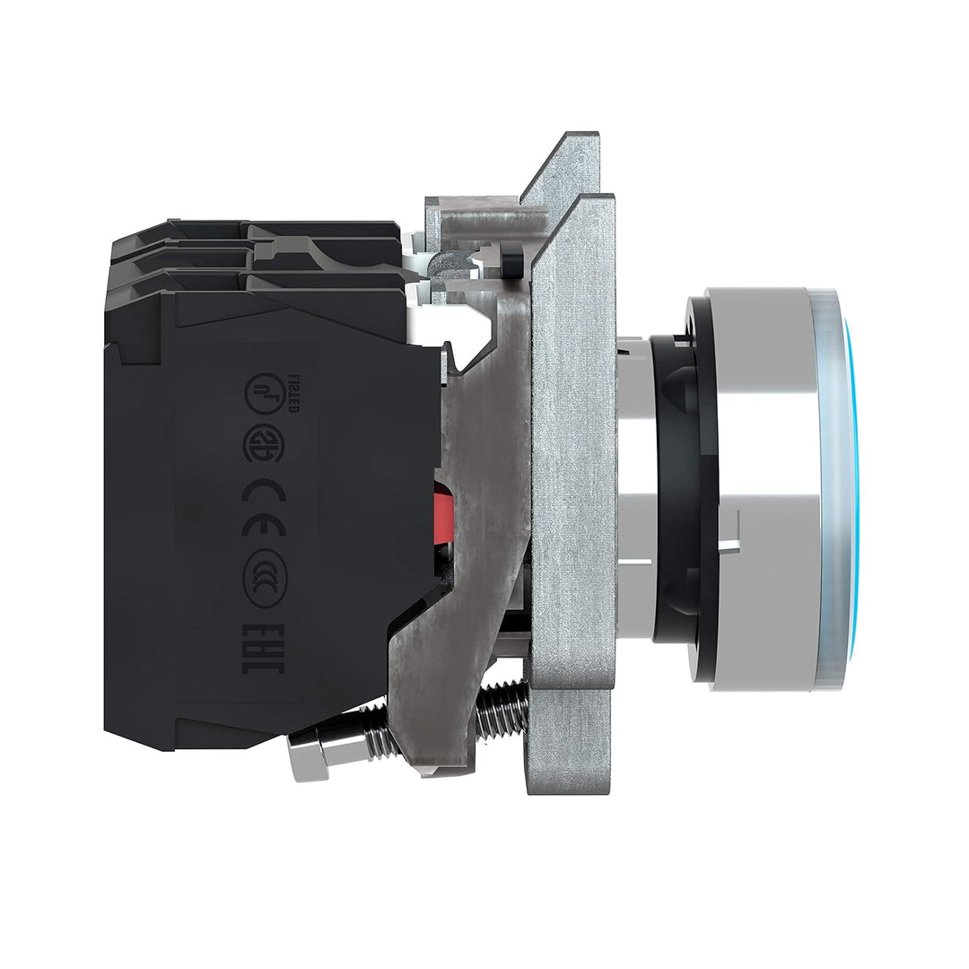Schneider XB4BW36G5 Leuchtdrucktaster, blau, flach, 1S+1Ö, tastend, LED 110-120V 50/60Hz