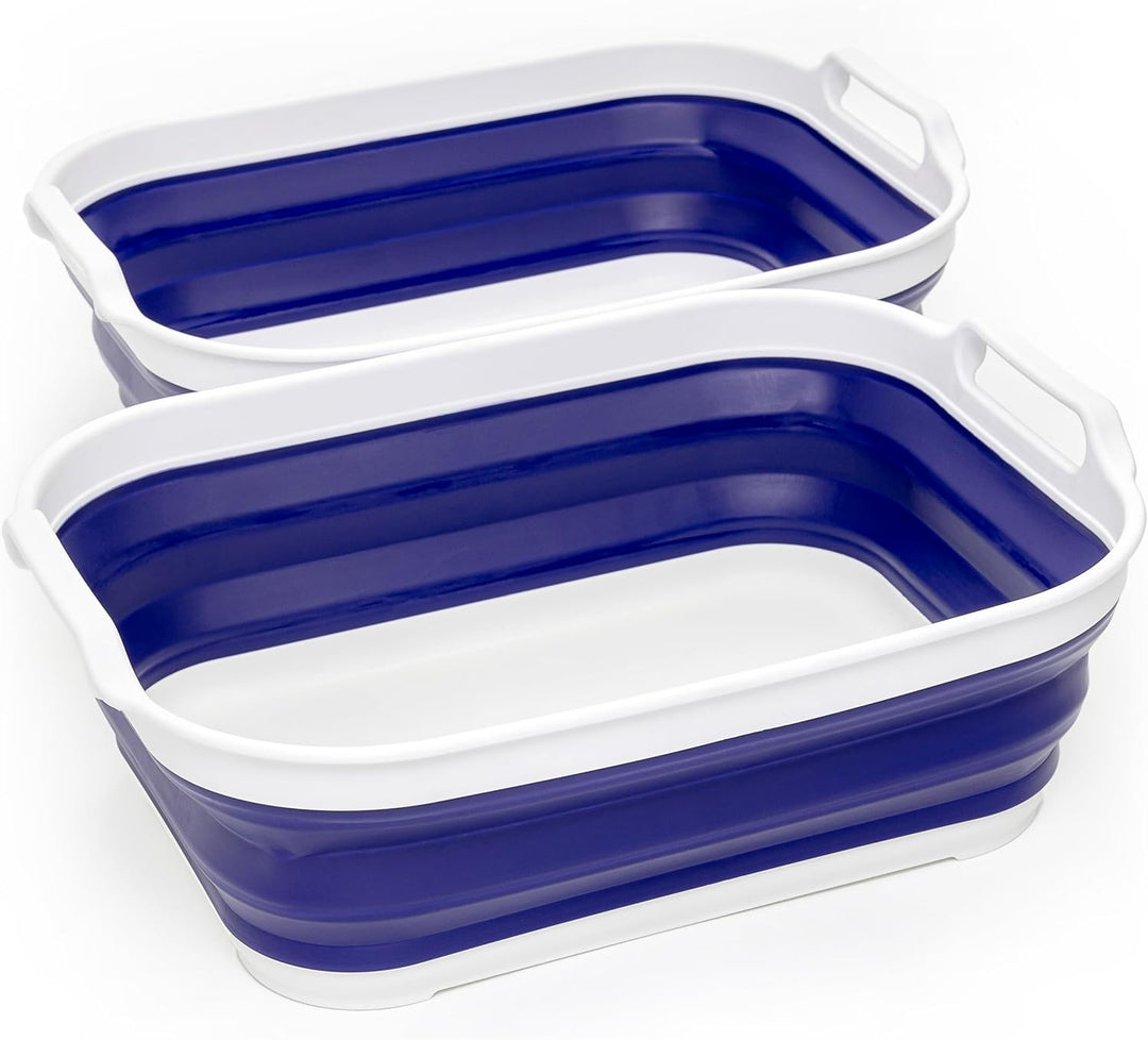 SAMMART 13L zusammenklappbare Wanne mit Griff – tragbarer Outdoor-Picknickkorb/Krater – Faltbare Ein