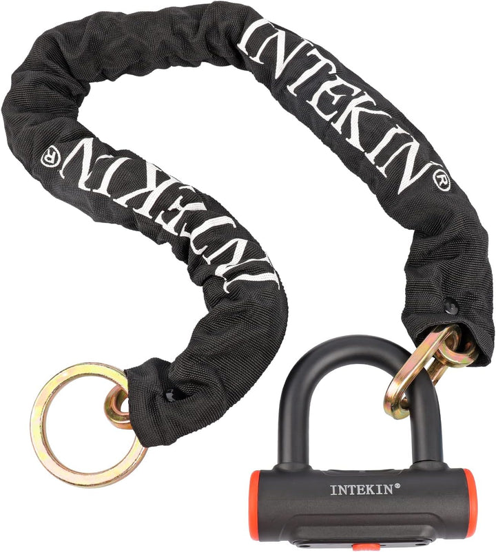 INTEKIN Fahrrad Kettenschloss aus 8mm gehärtetem Stahl, 96cm lang Motorradschloss/Fahrradschloss Ket