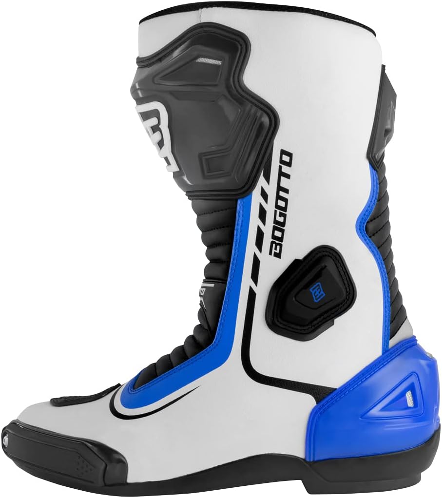 Bogotto Race-X Motorrad Stiefel, weiss/blau/schwarz, 40 40 EU Weiss Blau Schwarz, 40 EU Weiss Blau S