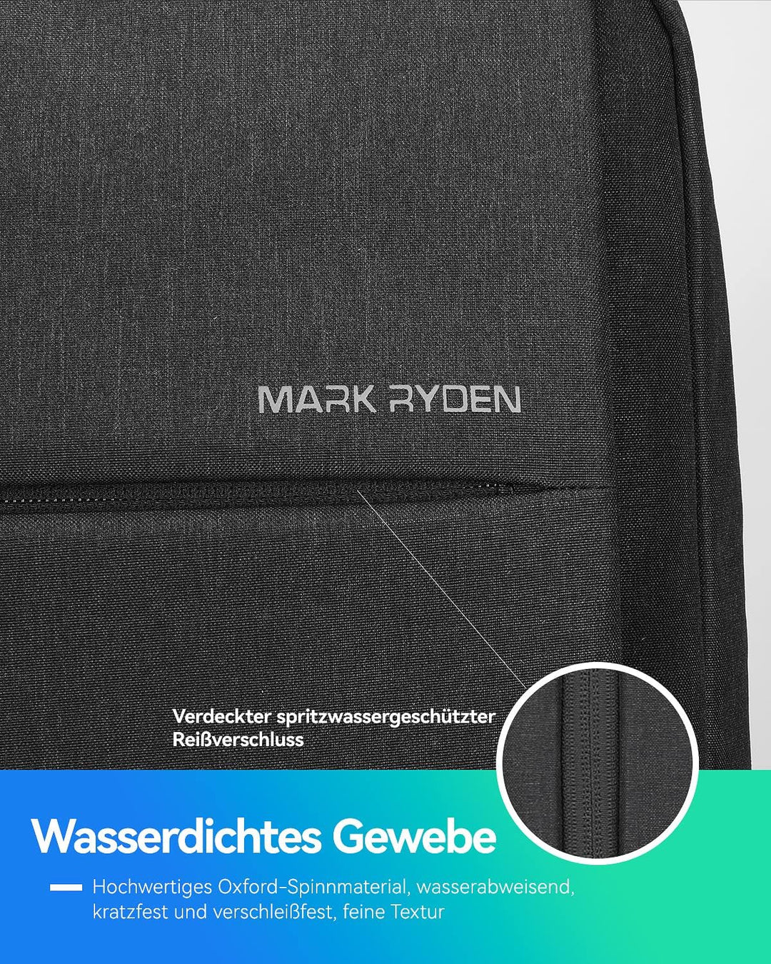 MARK RYDEN Laptop Rucksack Herren, 180 Grad Offen Schulrucksack Notebook Backpack Tagesrucksack, Was