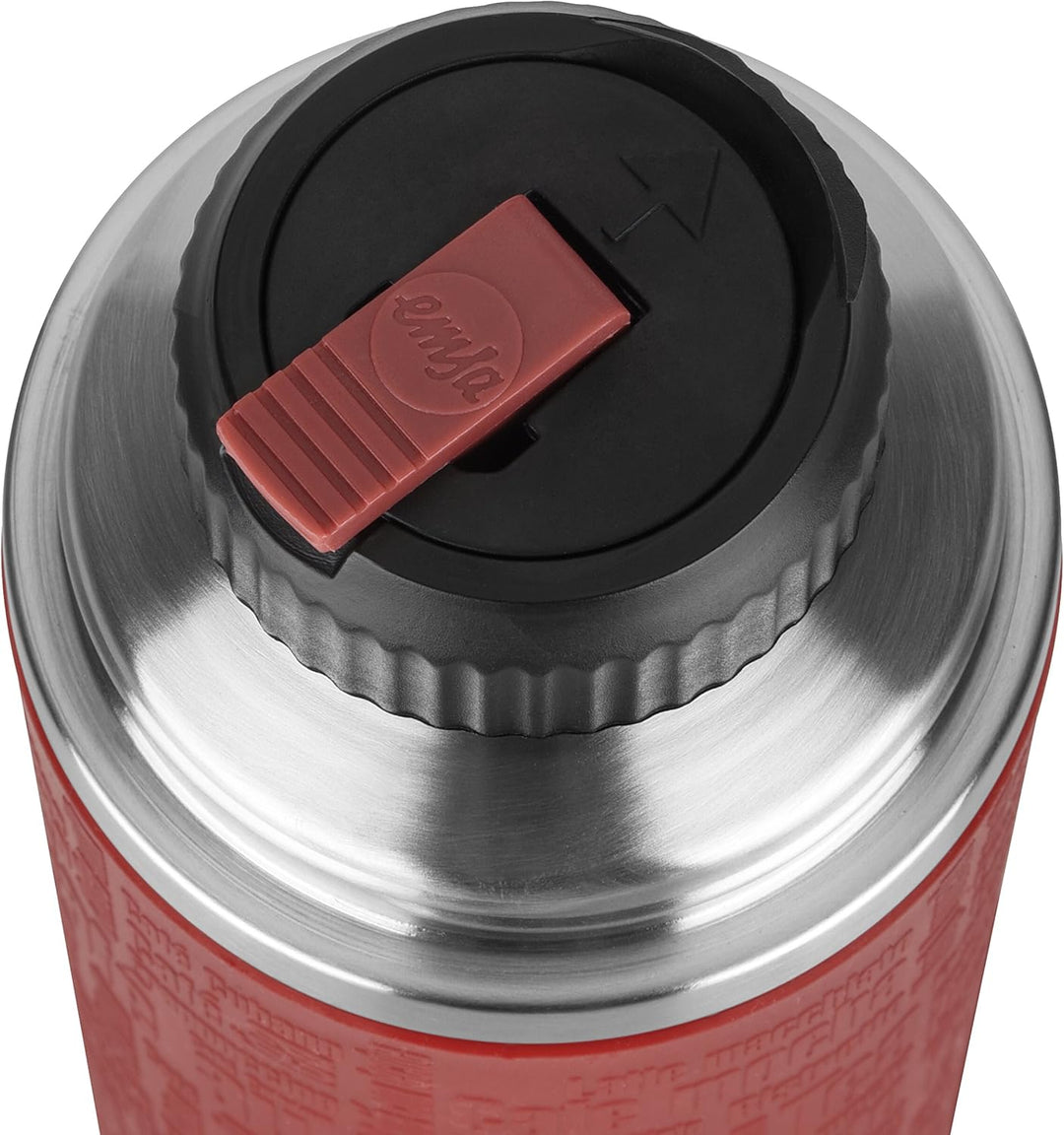 Emsa 515715 Senator Manschette Isolierflasche, Mobil geniessen, 1,0 L, Safe Loc Verschluss, rot Rot