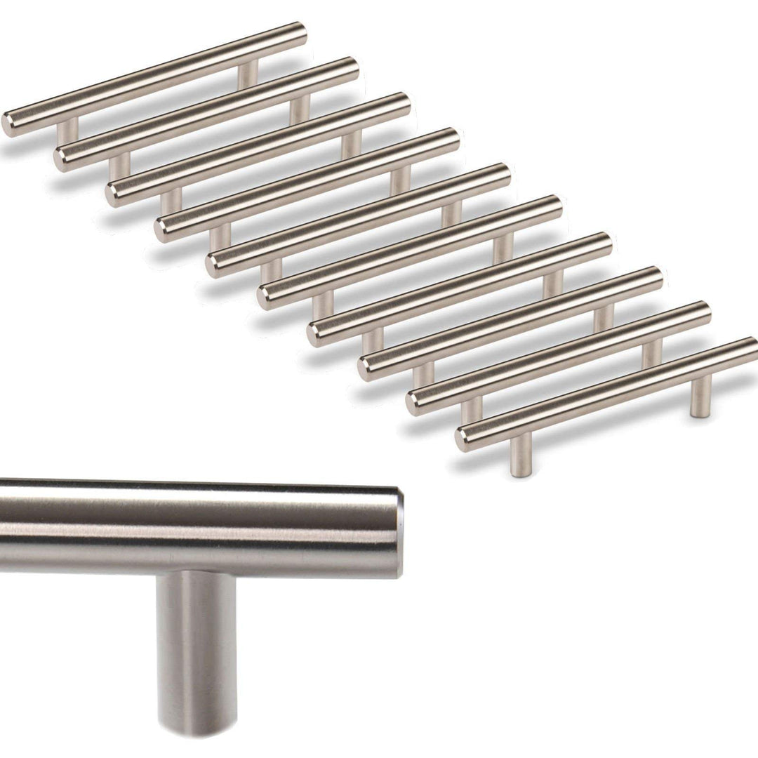 SOTECH 10 x Möbelgriff G6 echt Edelstahl massiv Ø 12 mm/BA 96 mm Stangengriffe Relinggriffe BA 096 m