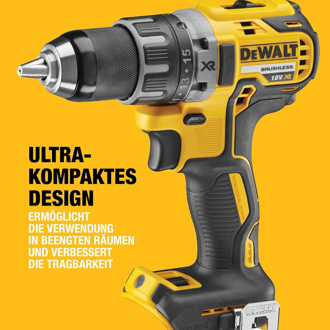 Dewalt 18 Volt 2-Gang Akku Bohrschrauber DCD791NT (kraftvolles 2-Gang Vollmetall-Getriebe, bürstenlo