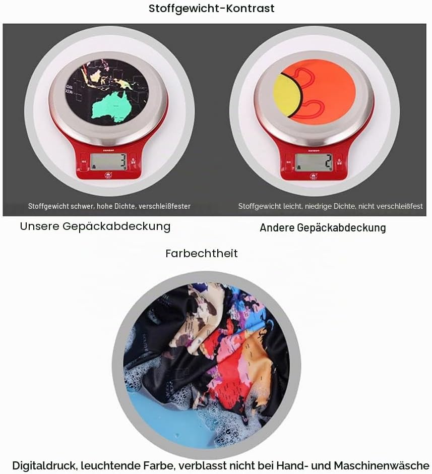MosaiRudo Dickere Kofferhülle,Elastische Koffer-Abdeckungen Passend für 18-32 Zoll Koffer, Gepäckabd