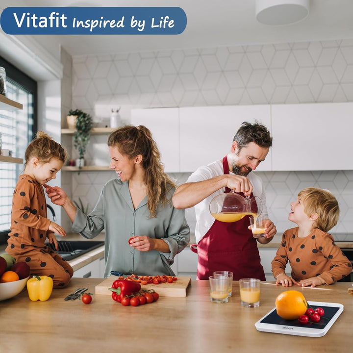 Vitafit 15kg Digitale Küchenwaage, Multifunktions-Lebensmittelwaage, Digitalwaage mit LED-Display, G