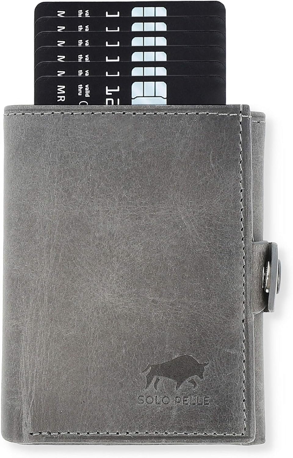 NEU: SOLO PELLE® Slim Wallet mit Münzfach [12 Karten] Slimwallet Riva [RFID-Schutz] Kartenetui mit M