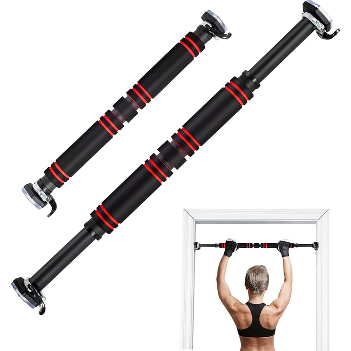 GOPLUS Klimmzugstange für Türrahmen ohne Schrauben, 65-100 cm verstellbare Trainingsstange mit Schlö