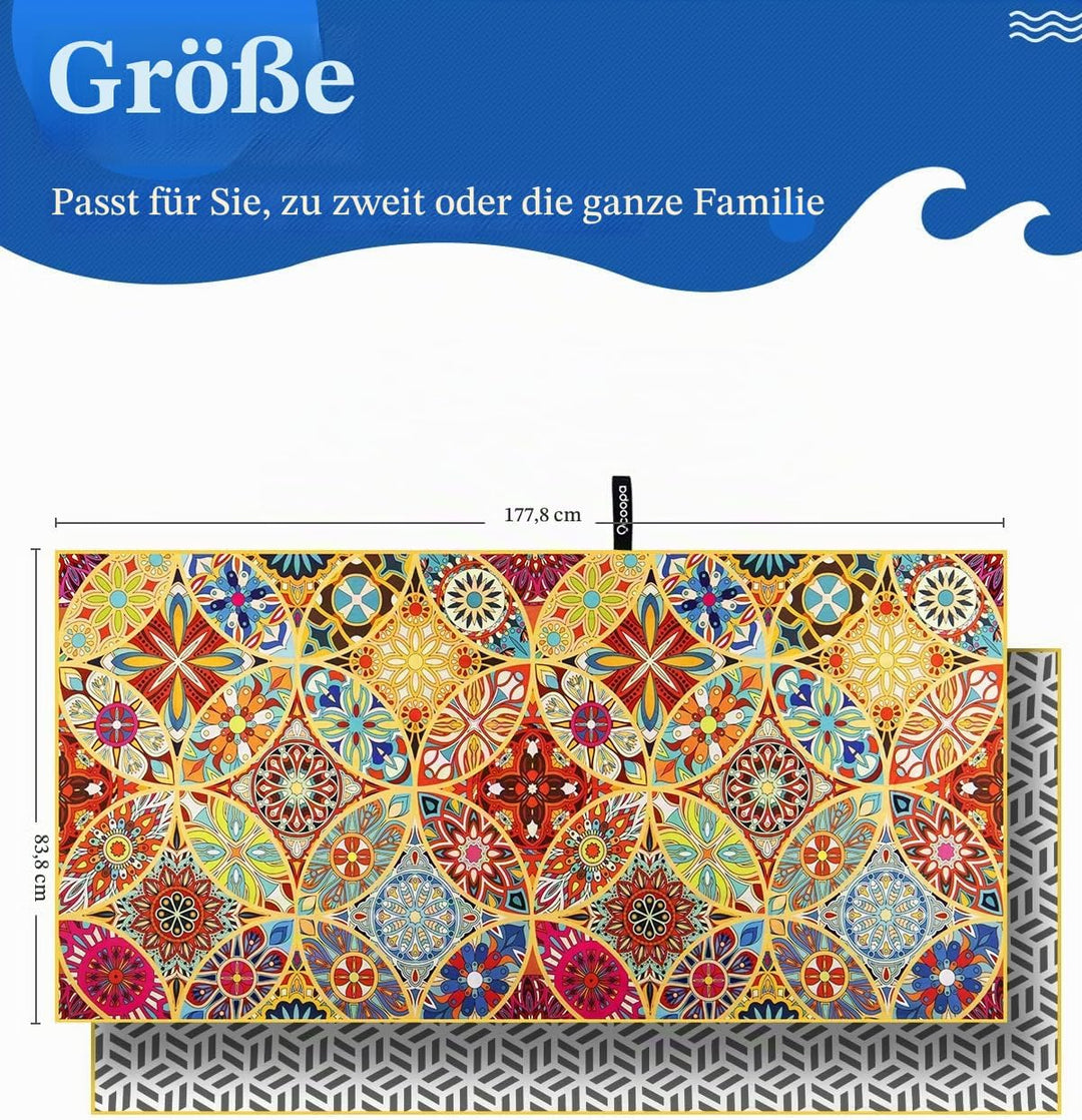 OCOOPA Mikrofaser Strandtuch - Extra grosses 178x80 cm Schnell Trocknendes, Weiches, Leichtes, Pfleg