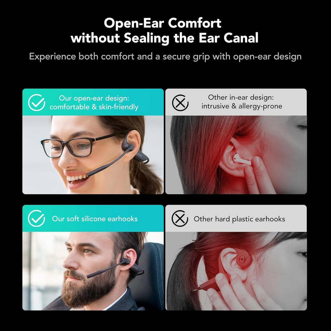 Nuroum OpenEar Pro 2 Kopfhörer mit Noise-Cancelling Mikrofon,Open Ear Bluetooth Kopfhörer mit Dongle