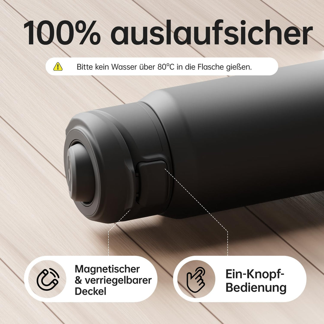 Magcheer Trinkflasche mit Handyhalterung 750ml Magnetische Wasserflasche 360° Verstellbar Flasche Ma