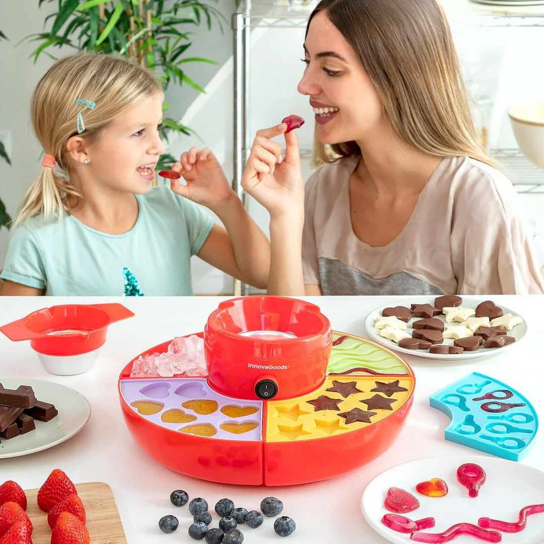 InnovaGoods V0103367 2 in 1 Schokoladenfondue-Maker, Kunststoff, Rot