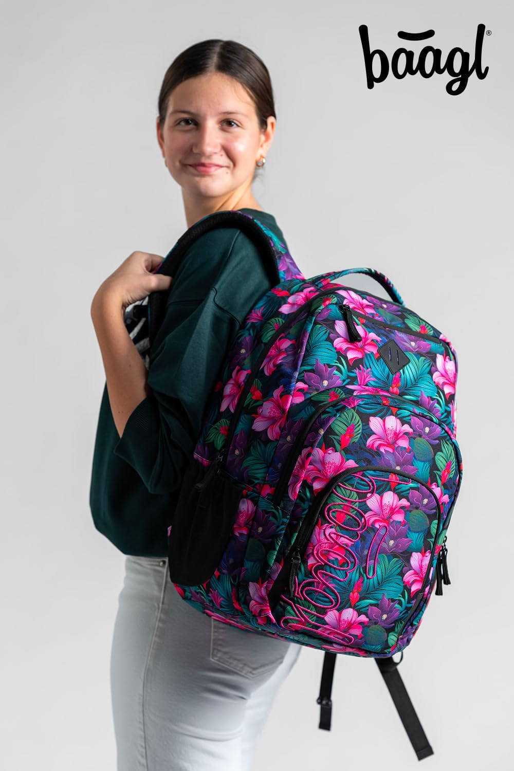 Baagl Schulrucksack Set 3 Teilig, Ergonomischer Grosser Rucksack mit Kühlfach für Jungen Mädchen Tee