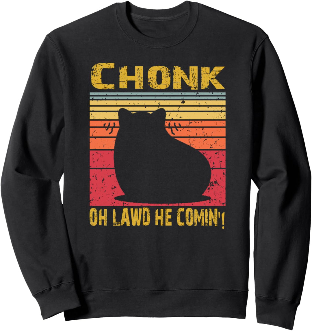 Chonk Cat Meme Funny Fat Cat Retro Vintage Katzen Design Sweatshirt