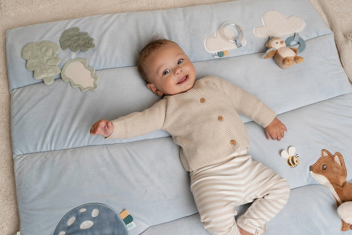Little Dutch Krabbeldecke Spieldecke Activity Matte Baby (80x100 cm) blau - Forest Friends