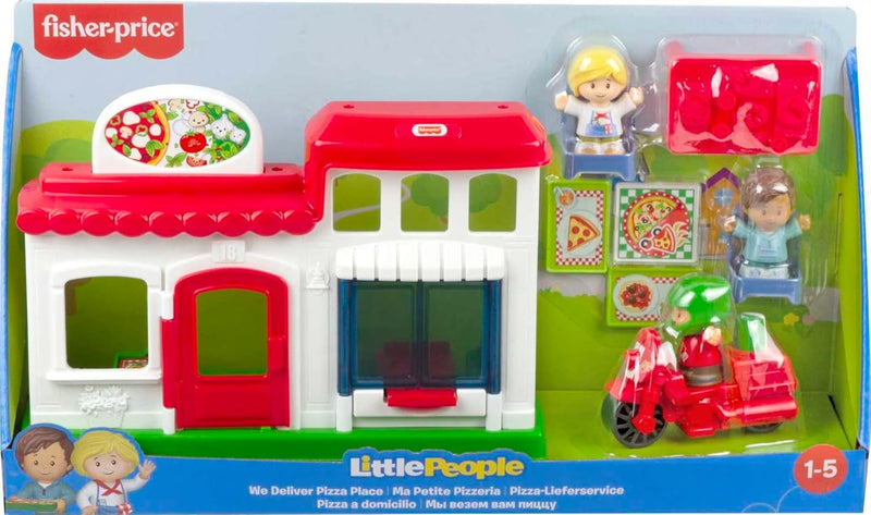 Fisher-Price HBR79 - Little People Pizzeria Spielset, mit 3 Figuren und Zubehör, für Kinder von 1 bi