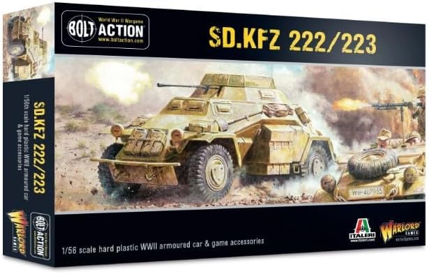 Warlord Games Sd.Kfz 222/223 Panzerauto, 1:56/28 mm, Kunststoff, Massstab 1:56/28 mm, sehr detaillie