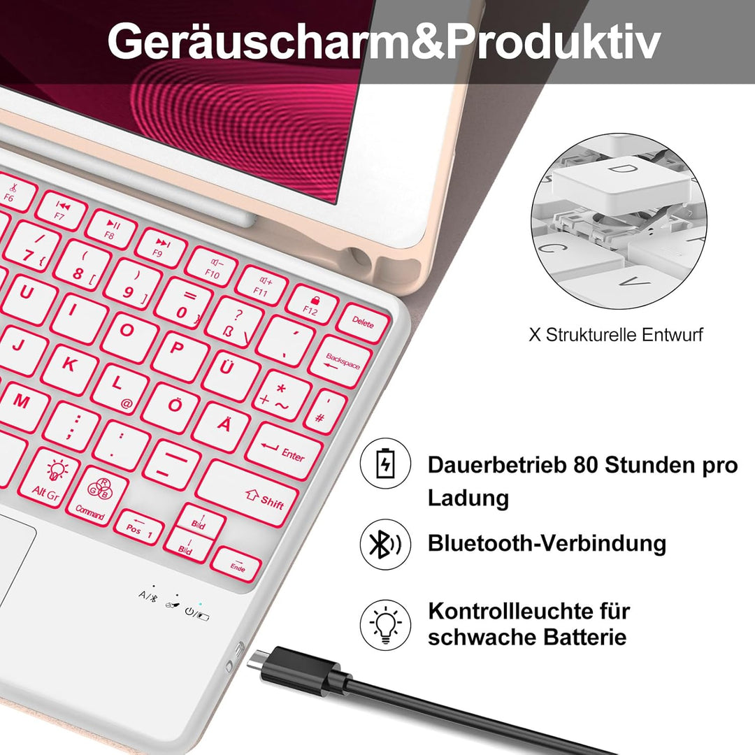 IVEOPPE Tastatur für iPad 6. Generation Con Touchpad - Hülle Tastatur für iPad 9.7, Magnetisch Abneh