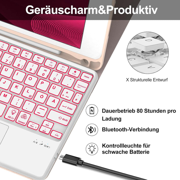 IVEOPPE Tastatur für iPad 6. Generation Con Touchpad - Hülle Tastatur für iPad 9.7, Magnetisch Abneh