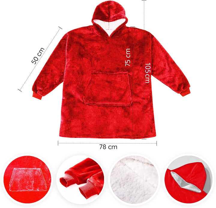 KolnAix Hoodie Decke, Oversize Pullover für Damen und Herren, Flauschiger Kuschelpullover mit Kapuze
