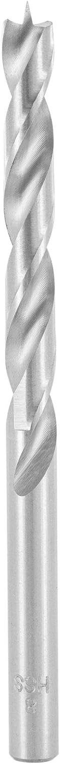 ENT 50055 Holzbohrer Ø 5,5 mm im 3er-Pack, HSS-G mit Zentrierspitze und Vorschneider, Nutzlänge 52 m