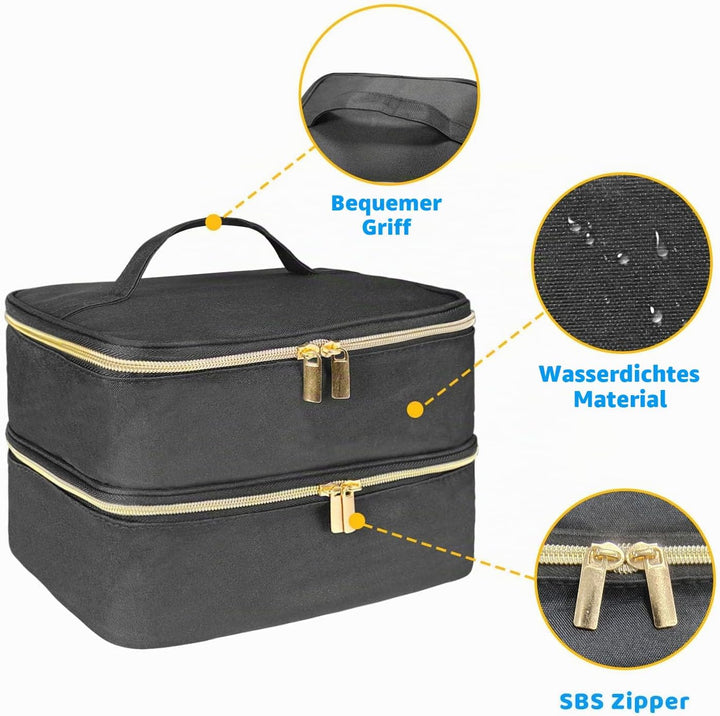 Nagellack Organizer Tasche, Doppelschicht Nagellack Aufbewahrung Box, Organizer Koffer für Nageldesi