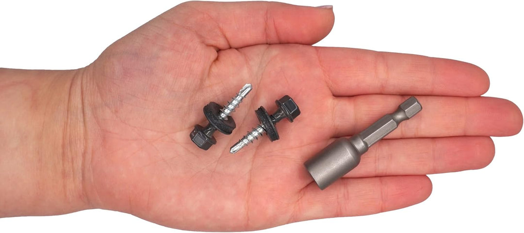 (Packung mit 250 Stück) Metall-Dachschrauben, 4,8 x 25 mm lackierte, selbstbohrende Schrauben mit EP