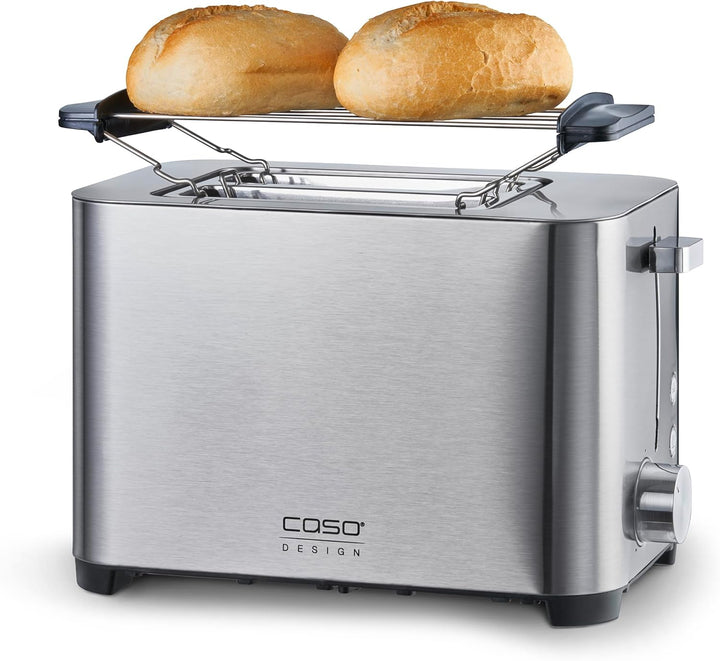 CASO Classico T2 Duo – Edelstahl Toaster für 2 Scheiben, 38 mm breite Schlitze, 5 Bräunungsstufen, L