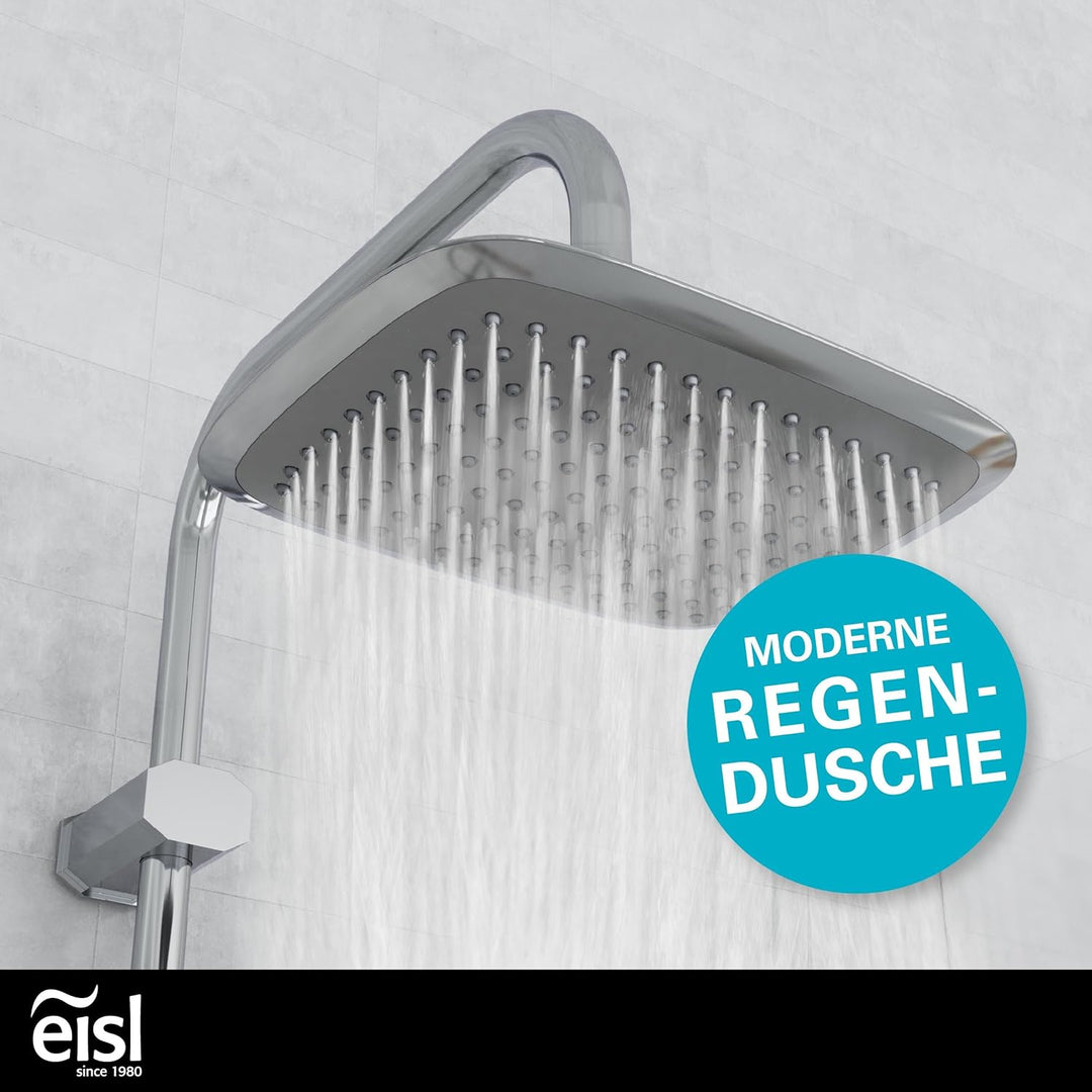 EISL Duschset EASY FRESH, Duschsystem ohne Armatur 2 in 1 mit grosser Regendusche (250 x 200 mm) und