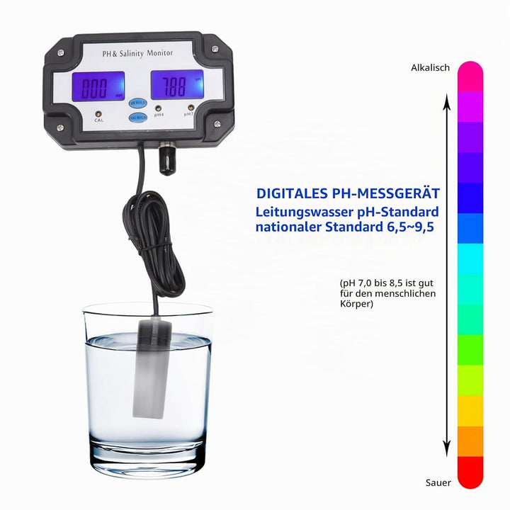 Topyond 2-in-1-Wasserqualitätstester,Wasserqualitätsmonitor Digitaler,PH Messgerät mit LCD,PH Monito