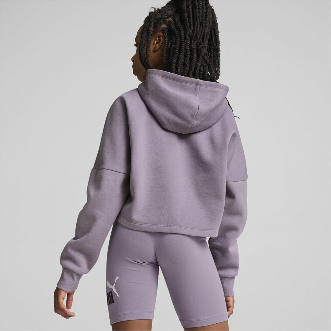 PUMA Mädchen ESS Logo Cropped Hoodie G Sweat 104 Pale Plum, 104 Pale Plum