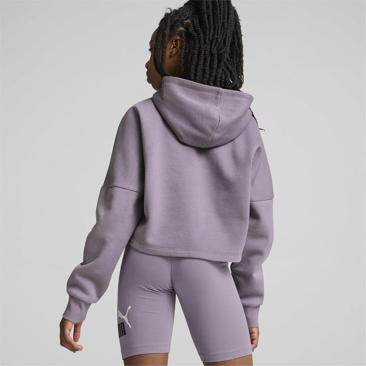 PUMA Mädchen ESS Logo Cropped Hoodie G Sweat 104 Pale Plum, 104 Pale Plum