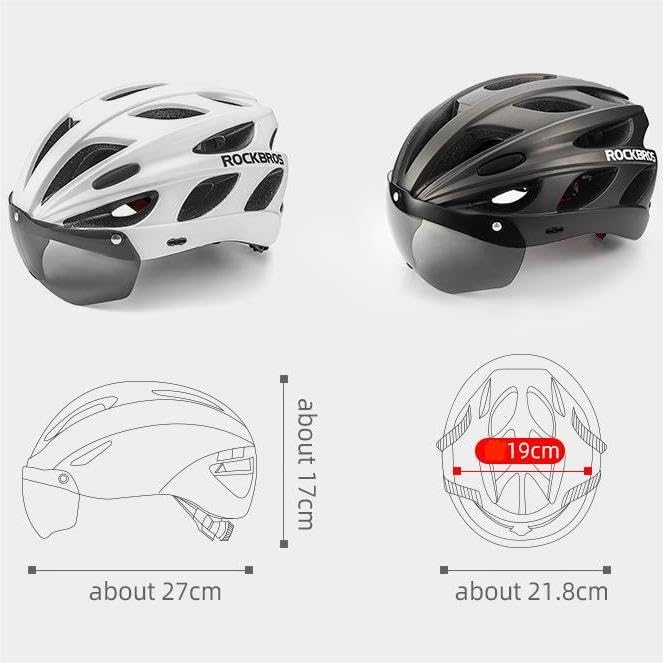 ROCKBROS Fahrradhelm Rennrad Helm Radhelm mit Abnehmbaren Visier Cityhelm Leichter Stadthelm für Dam