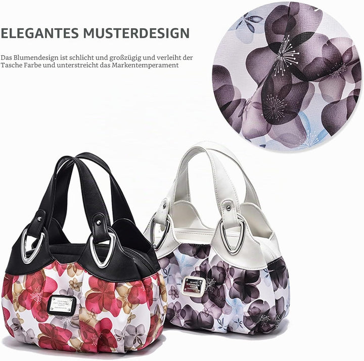 NICOLE &amp; DORIS Schultertasche Aktentasche Damen PU Leder Schick Shopper Handtasche Umhängetasche Tot
