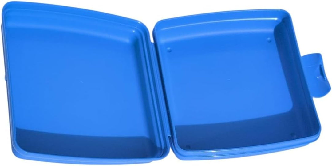 Tupperware Sandwich-Box Aufbewahrungsbox Brotdose quadratisch mit Scharnier und Verriegelung (blau C