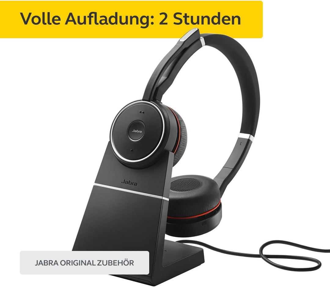 Jabra Evolve 75 Charging Stand – Fast Wireless Desk Charger for Evolve 75 Headset – Ideal for Call C