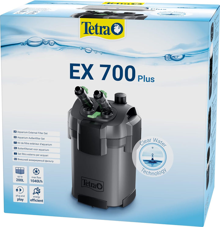 Tetra Aquarium Aussenfilter EX 700 Plus - leistungsstarker Filter für Aquarien bis 200 L, schafft kr