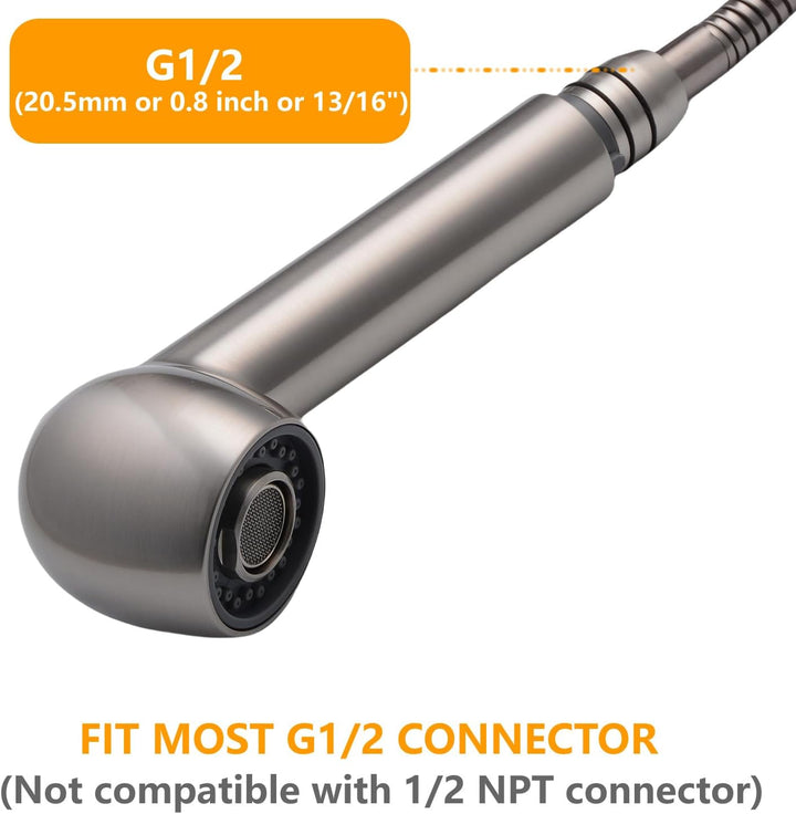 Beelee F103-SP Brausekopf G1/2 gerades Gewinde, 2 Strahlarten Geschirrbrause Ersatzhandbrause für Kü