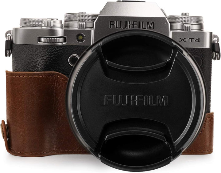 MegaGear MG1924 Ever Ready Kameratasche aus Echtleder, für Fujifilm X-T4, Braun, Braun