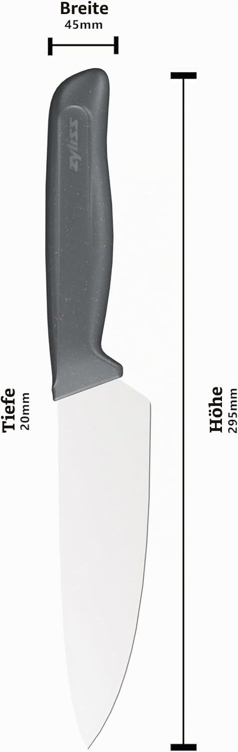 Zyliss Kochmesser, 15 cm, scharfe Edelstahlklinge mit nachhaltigem, rutschfestem Griff aus Weizenstr