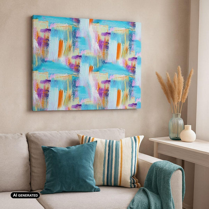 Bilder auf Leinwand 100x70cm Leinwandbild mit Rahmen Abstraktion modern Gross Wanddeko Bild Schlafzi