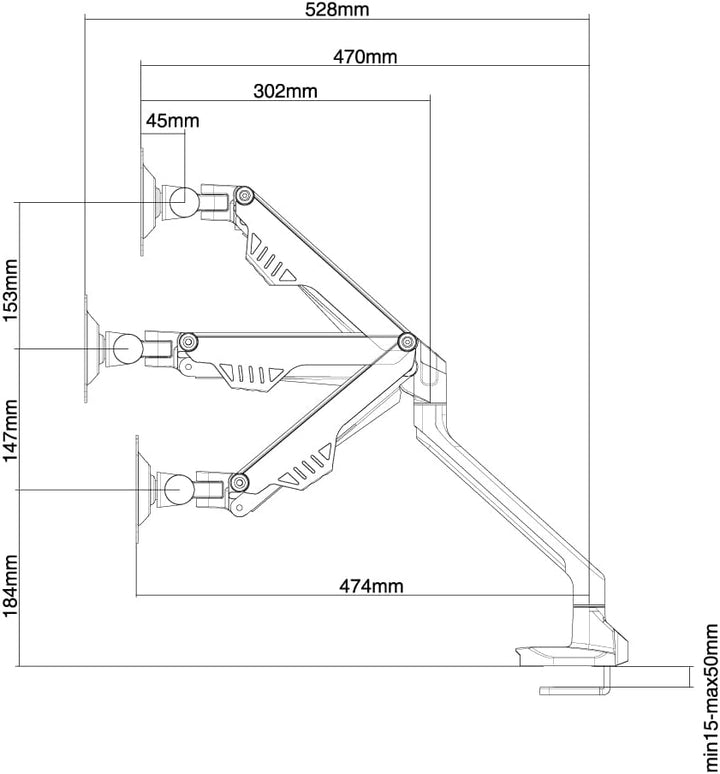 Neomounts by Newstar Monitor Tischhalterung Schwarz FPMA-D750BLACK Einzel 10-32 2-8kg Monitor-Tischh