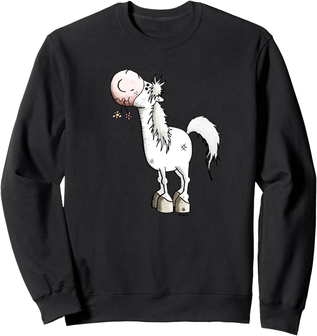 Pferd Mit Blümchen I Schimmel Pony I Reiter Fun Sweatshirt