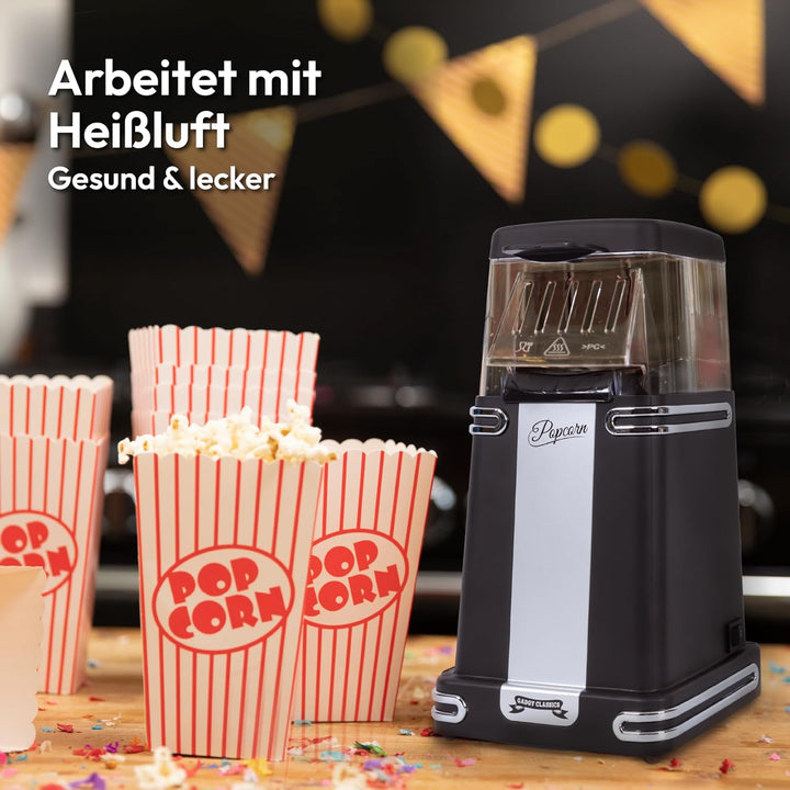 Gadgy Popcornmaschine Heissluft - Retro Popcorn Maker - Popcorn Maschine für Fettfreies Ölfreies Pop