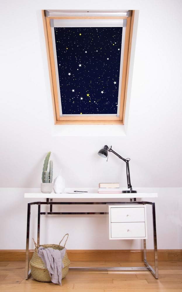 Bloc Jalousien Skylight Verdunkelung, Polyester, navy, 104 104 Für Velux Dachfenster Night Sky, 104